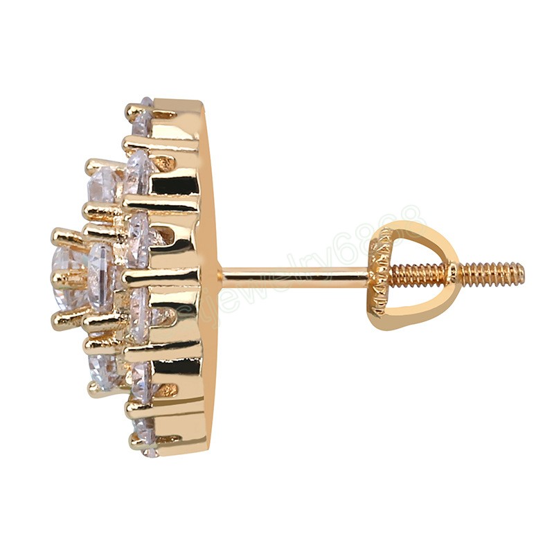 925 Silver Stud Earrings For Women Men Gift Personality Fashion Zircon Earring Gold Silver Plated Hip Hop Jewelry