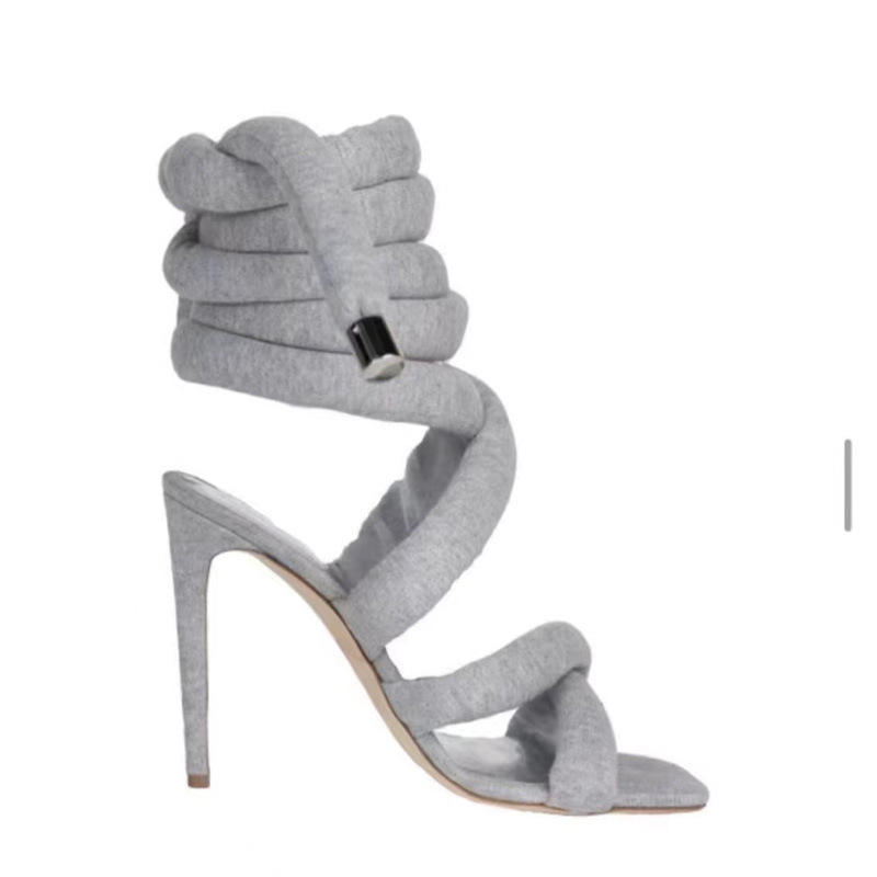 New Square Toe Skinny Heels Sandals Super High Heel Cross Strap Anklet Rao Belt Fashion Runway Show Large Size Sandals Female, Grey
New Square Toe Skinny Heels Sandals Super High Heel Cross Strap Anklet Rao Belt Fashion Runway Show Large Size Sandals Female, Grey