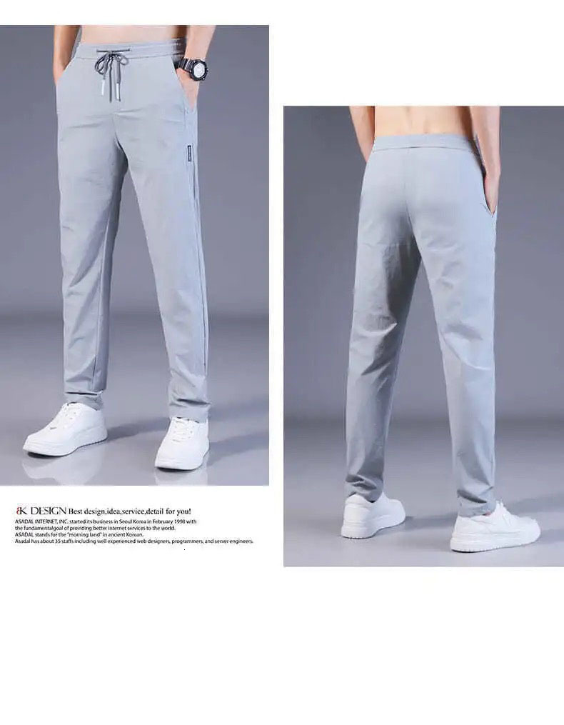 Men's Pants Summer and Spring Air Conditioned Pants Loose Quick Drying Sports Elastic Waist Brushed Asian Size 230407