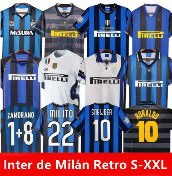 Soccer Jerseys finals 2009 MILITO SNEIJDER ZANETTI Milan RETRO Football 97 98 99 01 02 03 Djorkaeff Baggio ADRIANO 10 11 07 08 09 BATISTUTA Zamorano RONALDO InTErS