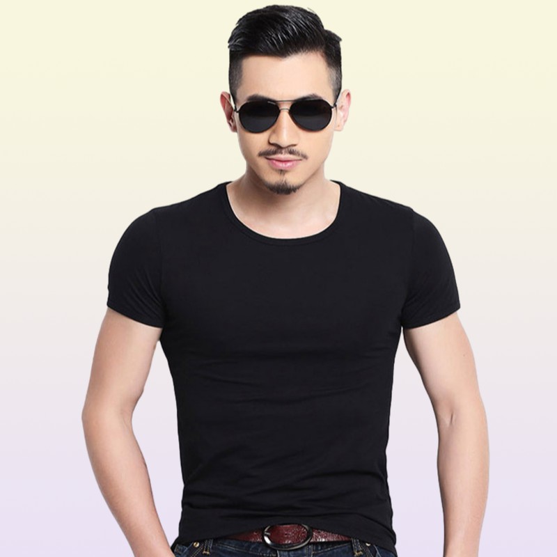 Men Tshirt Spandex Fitness Gym Clothing Man Tops Tees T Shirt For Male Solid Color Tshirts multi Colors TShirt XS2XL7689882