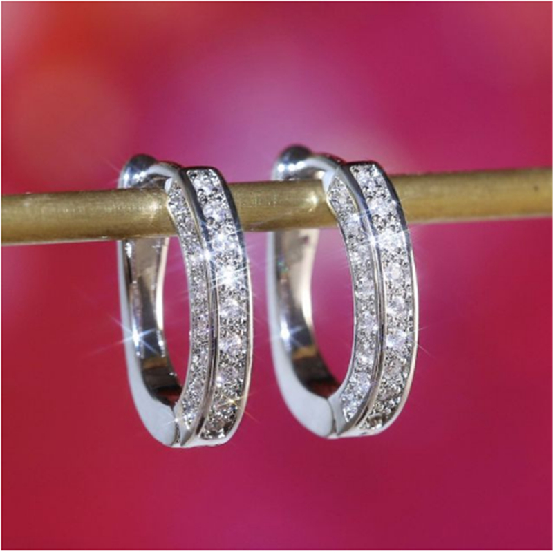 20 Styles 925 sterling silver Charm Hoop Earring AAAAA Zircon Jewelry Party Wedding Earrings for Women Bridal Promise Birthday Jewelry