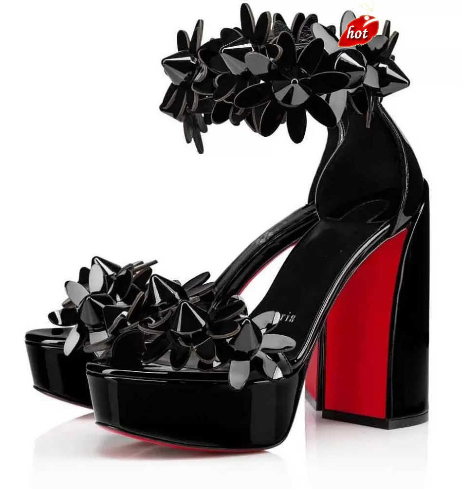 Christians Red-Bottomes Summer Luxury Womens Daisy Spikes Sandals Shoes Red Soles High Heels Flower Strappy Square Heel Patent Calf Leather Lady Sandalias EU3543 wi
Christians Red-Bottomes Summer Luxury Womens Daisy Spikes Sandals Shoes Red Soles High Heels Flower Strappy Square Heel Patent Calf Leather Lady Sandalias EU3543 wi