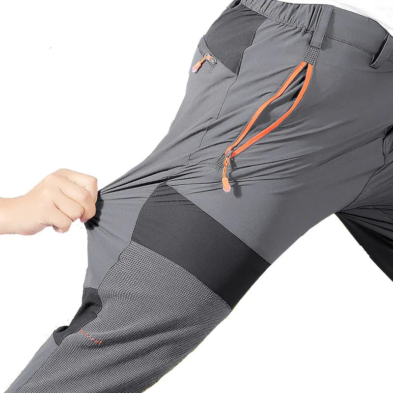 Men's Pants Men's mountaineering outdoor pants with four-sided elastic quick drying pants light and thin summer elastic breathable quick dr 