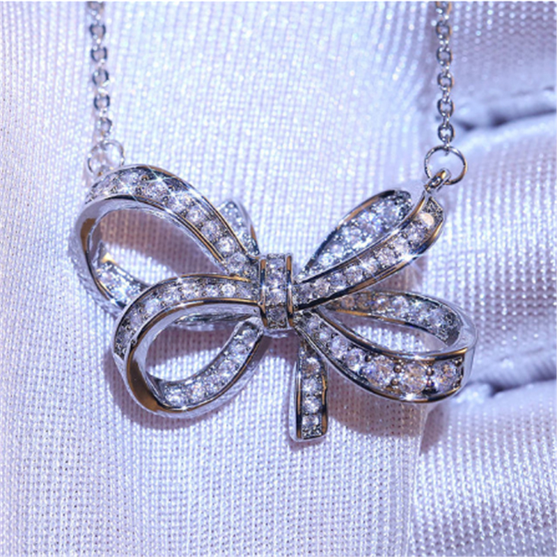 Queen Heart 925 Sterling Silver Chocker Necklace Lab Diamond Wedding Pendants Necklace For Women Bridal Promise Party Jewelry