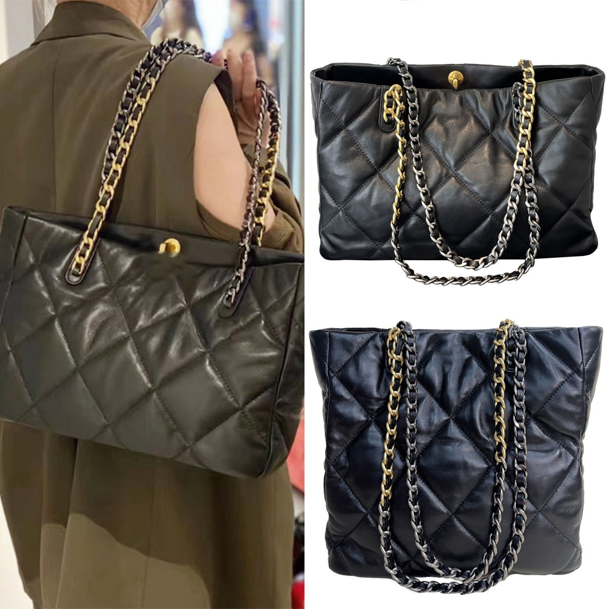 Luxury designer womens shoulder bags totes diamond lattice large capacity soft leather shopping travelling tote bag handbag 22k channel 19bag, Horizontal
Luxury designer womens shoulder bags totes diamond lattice large capacity soft leather shopping travelling tote bag handbag 22k channel 19bag, Horizontal