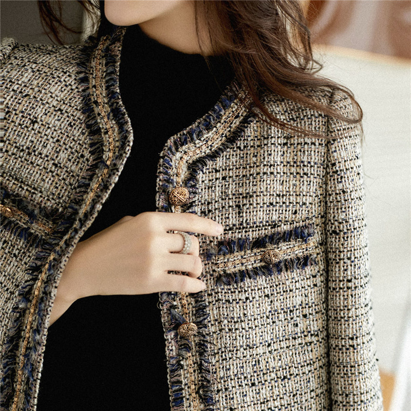 Women's Jacket's Jackets French Style Small Fragrance Coat Tweed Short Female Autumn Outwear Temperament Overcoat Ladies Top 230406