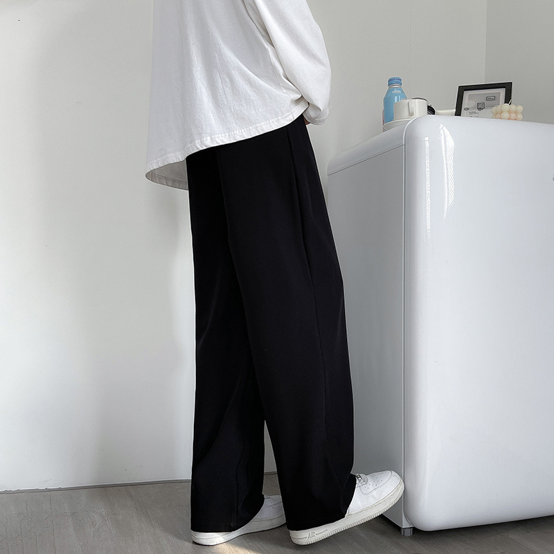 Men's Pants Men's casual wide leg suit pants loose straight Trousers Spring/Summer solid color oversized bottom vintage men's clothing 