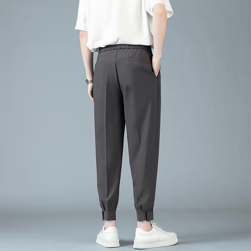 Men's Pants Pleated men's casual harem pants Japanese style fashionable loose fitting pants Harajuku men's feet solid color youth stree