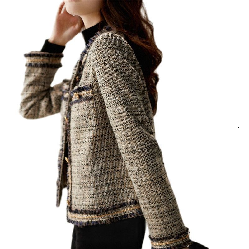Women's Jacket's Jackets French Style Small Fragrance Coat Tweed Short Female Autumn Outwear Temperament Overcoat Ladies Top 230406
