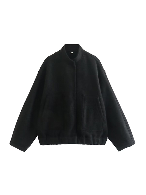 Women's Jacket's Jackets KPYTOMOA Women Fashion With Pockets Oversized Bomber Jacket Coat Vintage Long Sleeve Snap Button Female Outerwear C