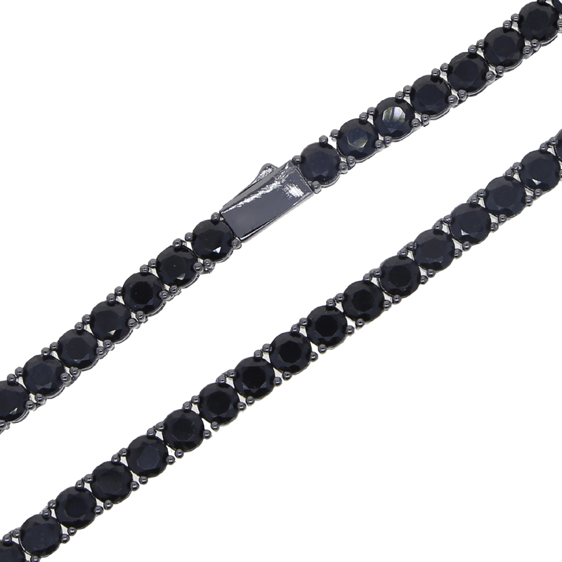 New Black Color Shining CZ necklace bracelet set Iced Out Bling Cubic Zirconia Tennis Chain Women Men Hip Hop Bracelet Bangle necklaces Jewelry wholes