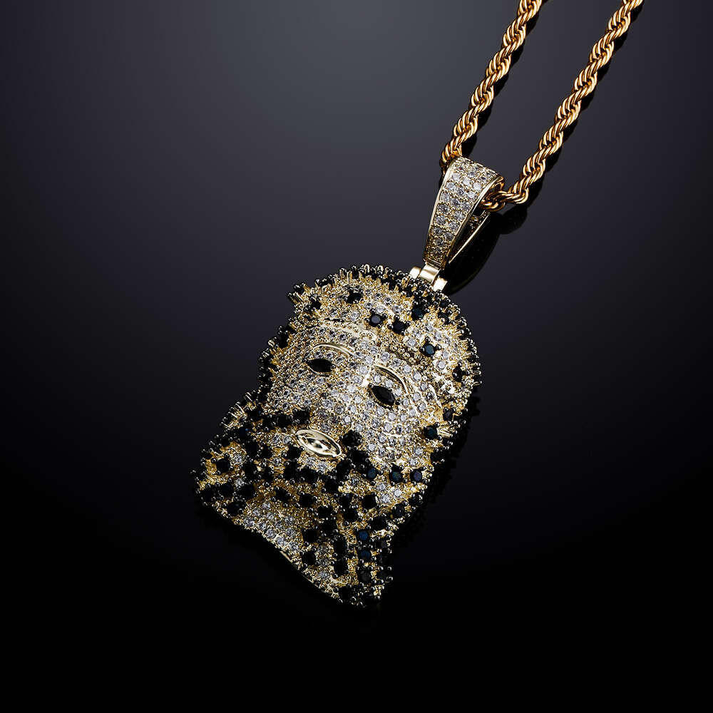 New Hip-hop Jesus Portrait Pendant Necklace Jewelry With Micro Inlaid Cubic Zirconia Religious Head Necklaces For Men And Women Cz Stone Fashion Bling