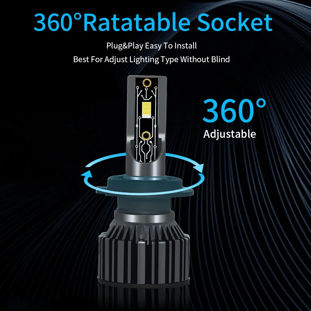 A8S CSP 5530 Chip H7 LED Automotive Headlights 6000K H4 LEDAutomotive Headlights 8000K 160000LM 12V H3 5202 LED Headlights 2PCS/lot