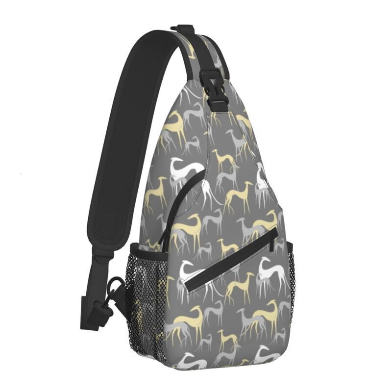 School Bags Grey Sighthounds Crossbody Sling Backpack Men Custom Greyhound Dog Shoulder Chest Bag for Travel Hiking Daypack 230407