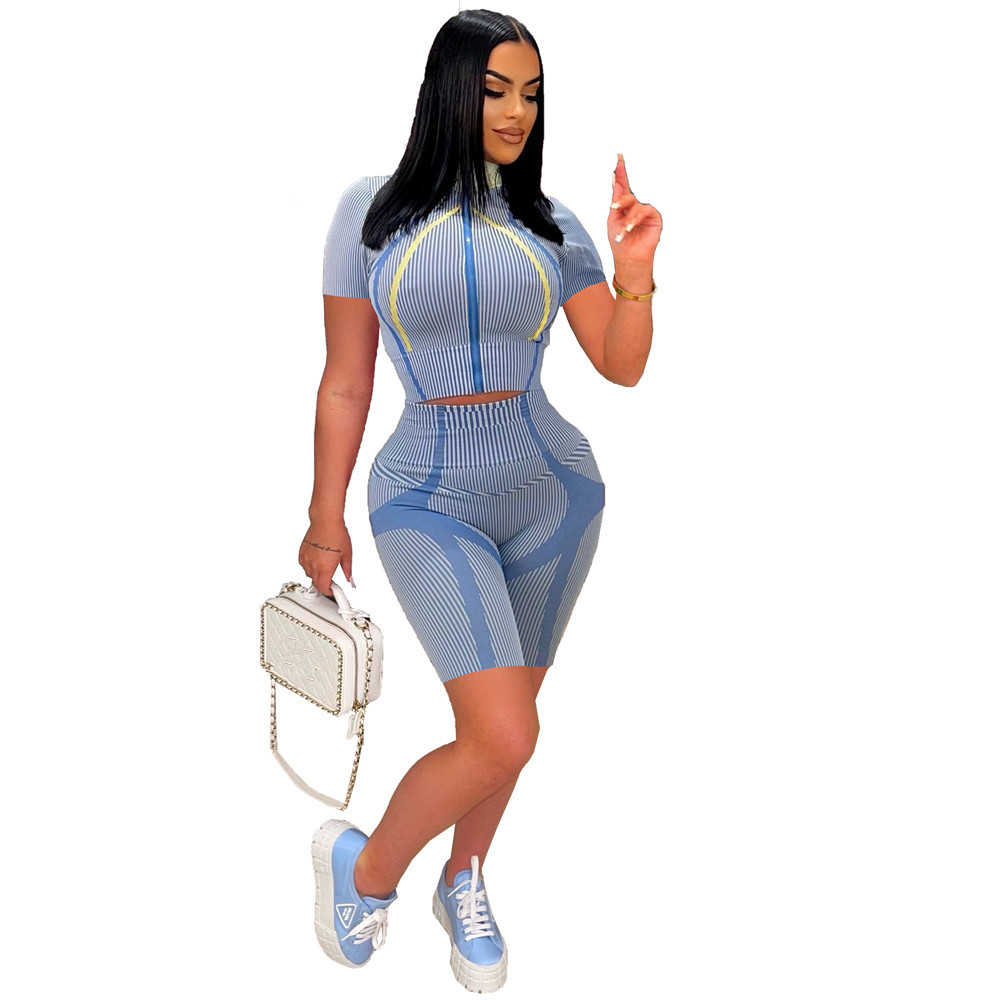 2023 Designer Summer Outfits Women Tracksuits Two 2 Pieces Sets Short Sleeve Jacket and Shorts Matching Sets Sportswear Fitness Yoga Suits Wholesale C