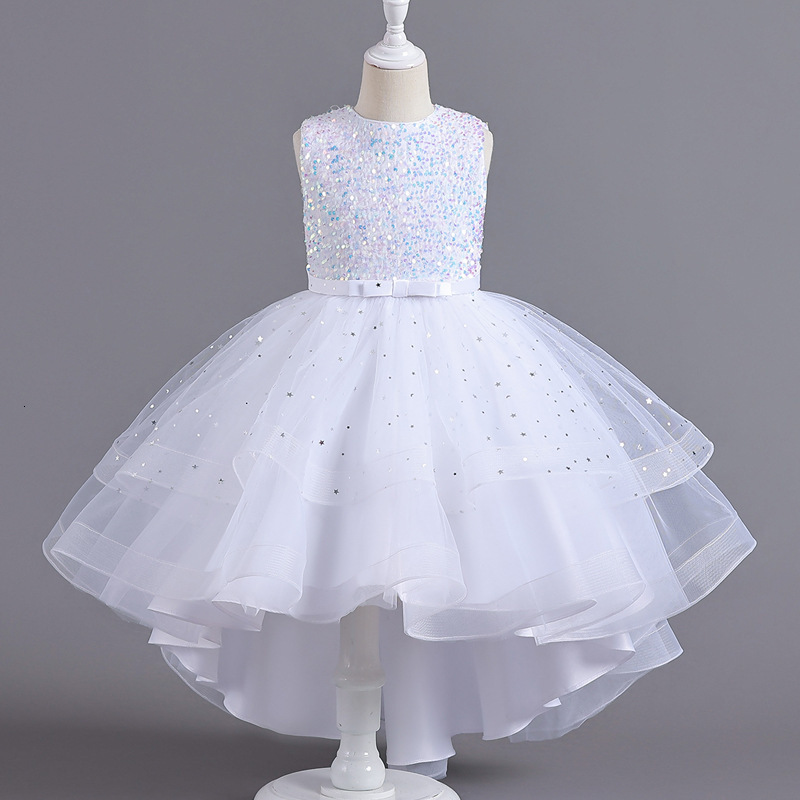 Girl's Dresses Flower Girls Princess Sequins Baby Wedding Christmas Party Trailing Dress Teenager Children Kids Elegant Vestidos for 3-15Years 23
