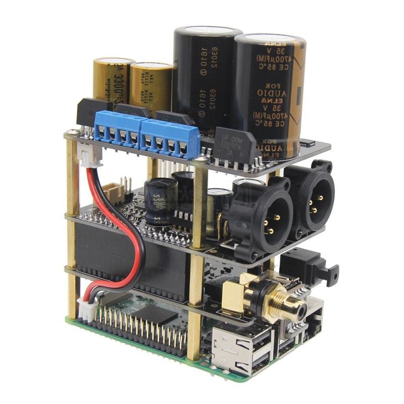 Freeshipping Raspberry Pi X20-XLR Hifi Audio Kit (X20-XLR ES9028Q2M Board X10-I2S Board X10-PWR Power Supply Board) Xshvf