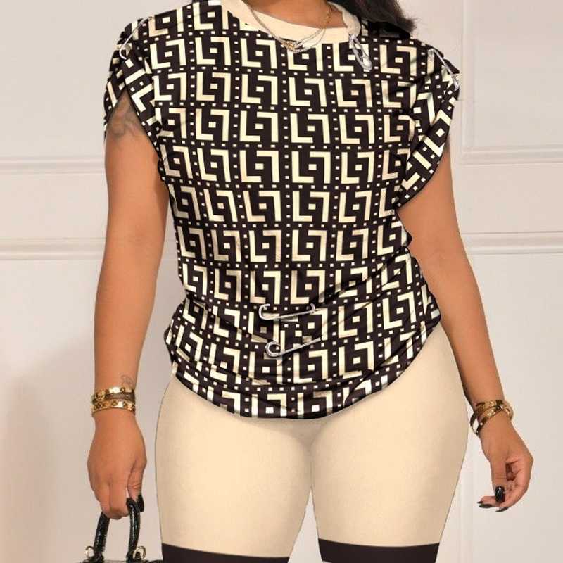 Designer Plus Size 3xl Tracksuits Women Summer Fashion Casual Two Piece Set Digital Print Short Sleeve And Shorts 2 Piece Outfits