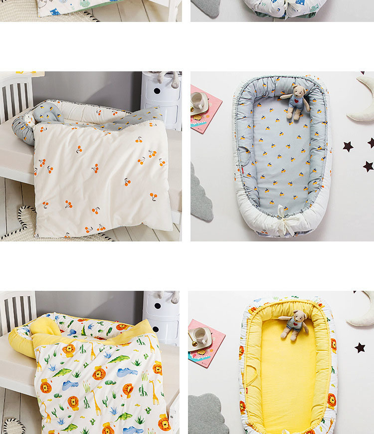 Sleeping Bags Sleeping Nest Girl Bassnet Bed Fence Baby Cradle Bed Fence Baby Bed with Pillow Winter Baby Bed 230407