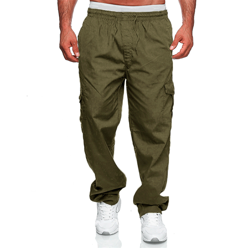 Men's Pants Bolubao Men's Spring/Summer Leisure Men's Solid Multi Pocket Loose Straight Pants Outdoor Sports Fitness Pants 230407