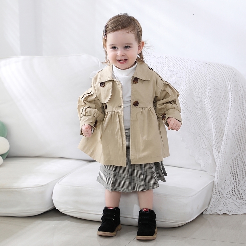 Waistcoat Fashion Baby Trench Coat Cotton Autumn Spring Girl Clothes Kids Jackets for Girls Coats Infant Outerwears Clothing 230406