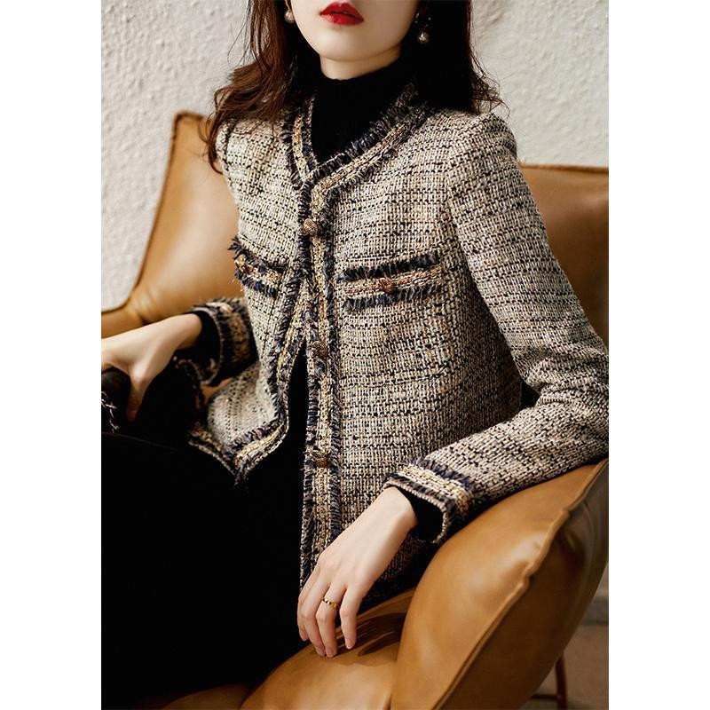 Women's Jacket's Jackets French Style Small Fragrance Coat Tweed Short Female Autumn Outwear Temperament Overcoat Ladies Top 230406