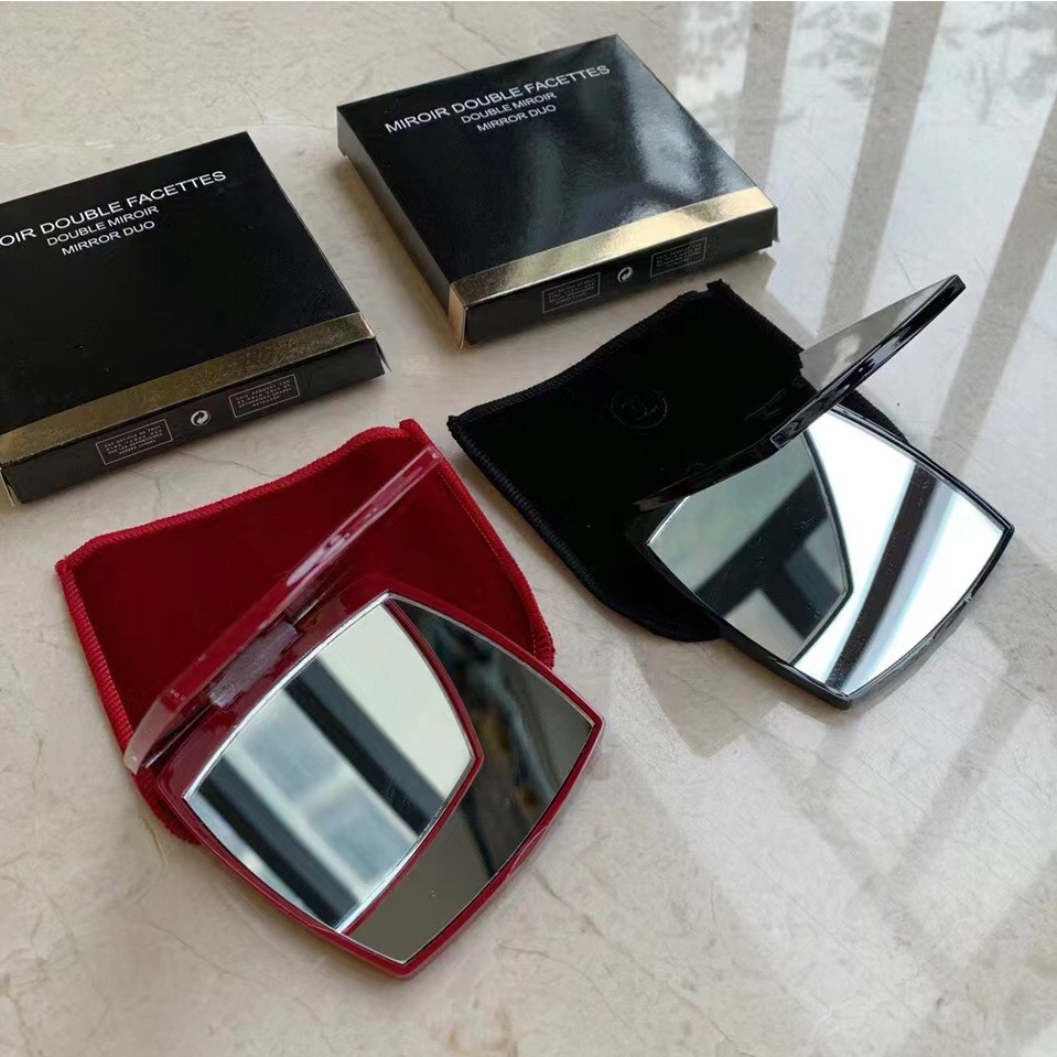 Brand Miroir Double Facettes Double Mirror DUO Makeup Mirror WIth dusk bag Compact Mirrors Makeup Tools