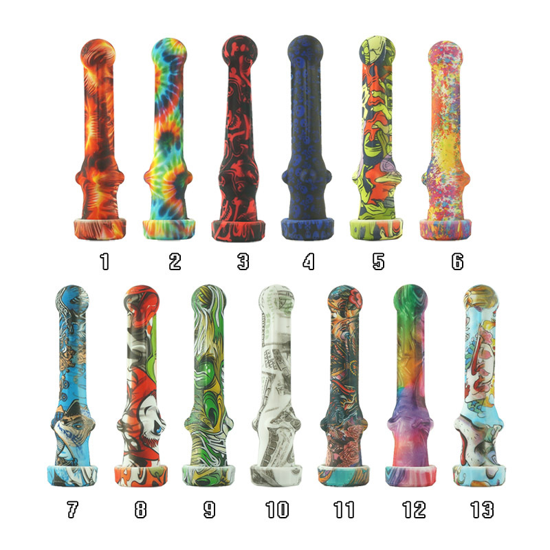 Smoke Accessories Silicone NC with Stainless Steel /quartz tip Straw Oil Rigs Silicone Smoking Pipes glass pipe dab rig FEDEX