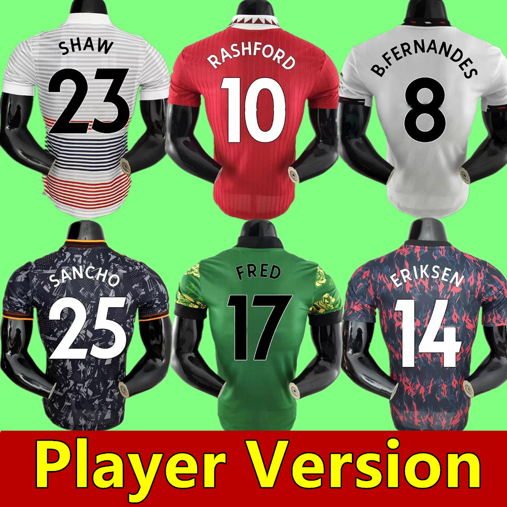 22 23 Player version soccer jerseys SANCHO PLAYER #7 Fans MANS UTDS FERNANDES MANCHESTERS SHEW RASHFORD GREENWOOD football top shirt 2023, Training player version
22 23 Player version soccer jerseys SANCHO PLAYER #7 Fans MANS UTDS FERNANDES MANCHESTERS SHEW RASHFORD GREENWOOD football top shirt 2023, Training player version