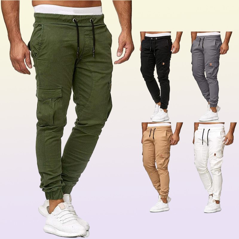 Men Pants 95 Cotton Cargo Pants style Slim Fit Outwear Sportswear Sweatpants Joggers Sweats Men Khaki Army Green8519703