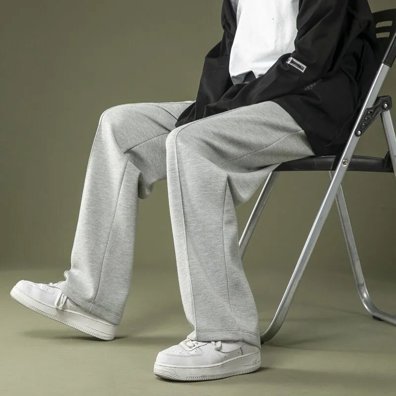 Men's Pants Men's Straight Back Pants Men's South Korean student movement Pants Solid Loose Casual Trousers Autumn Street Clothing Men&