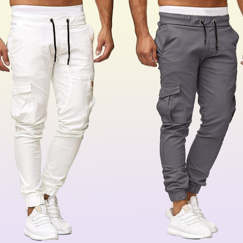 Men Pants 95 Cotton Cargo Pants style Slim Fit Outwear Sportswear Sweatpants Joggers Sweats Men Khaki Army Green