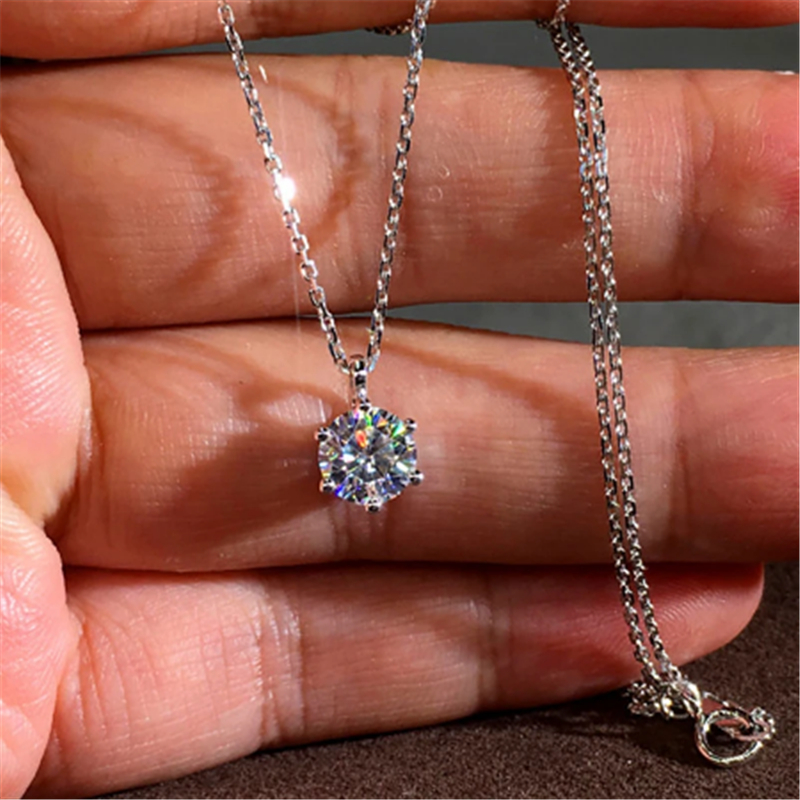 Queen Heart 925 Sterling Silver Chocker Necklace Lab Diamond Wedding Pendants Necklace For Women Bridal Promise Party Jewelry