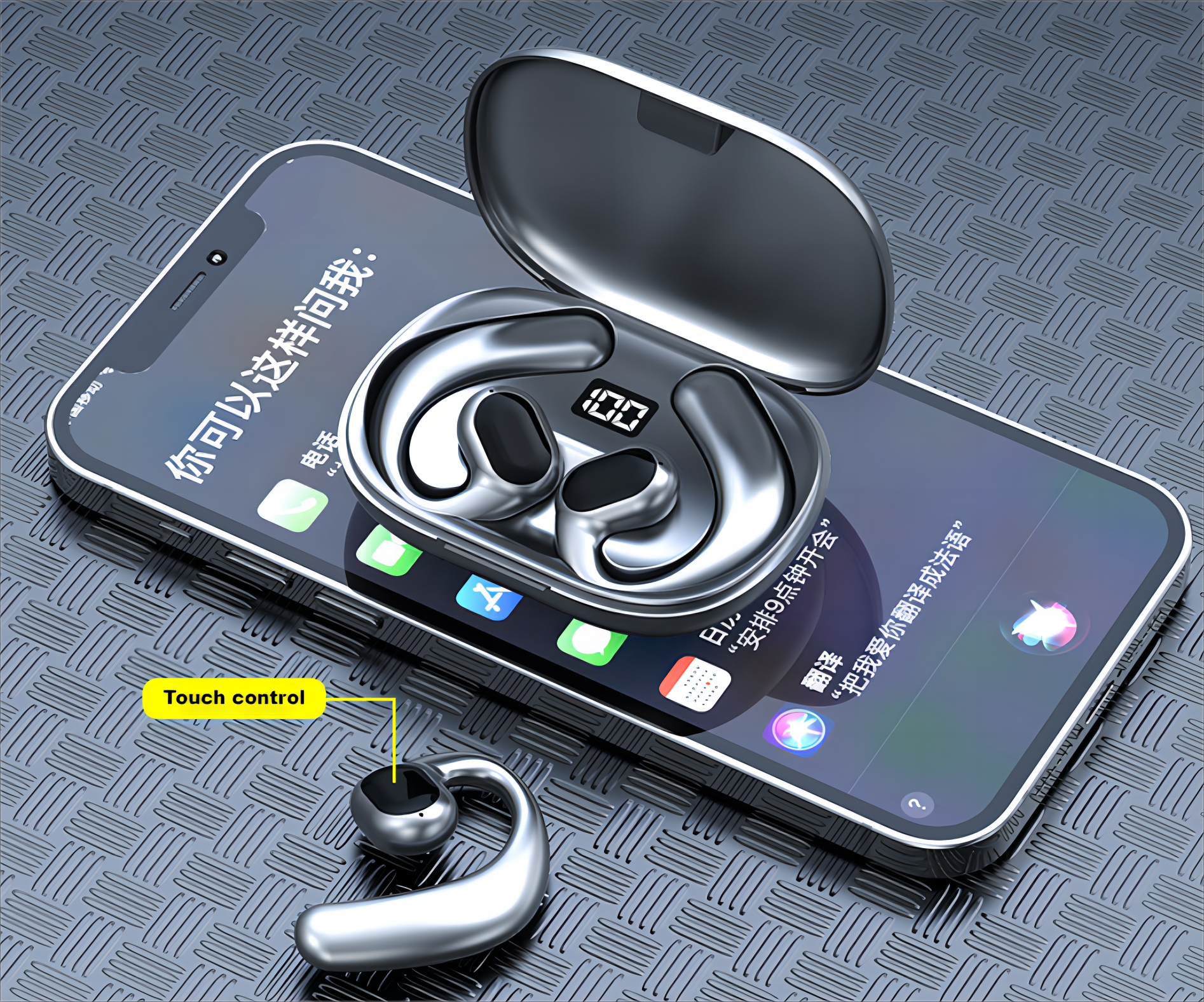 TWS Bluetooth headphone GT01 Ear Hook Built-in Microphone Wireless Earphone LED display high Quality Headphone Sport Earphone