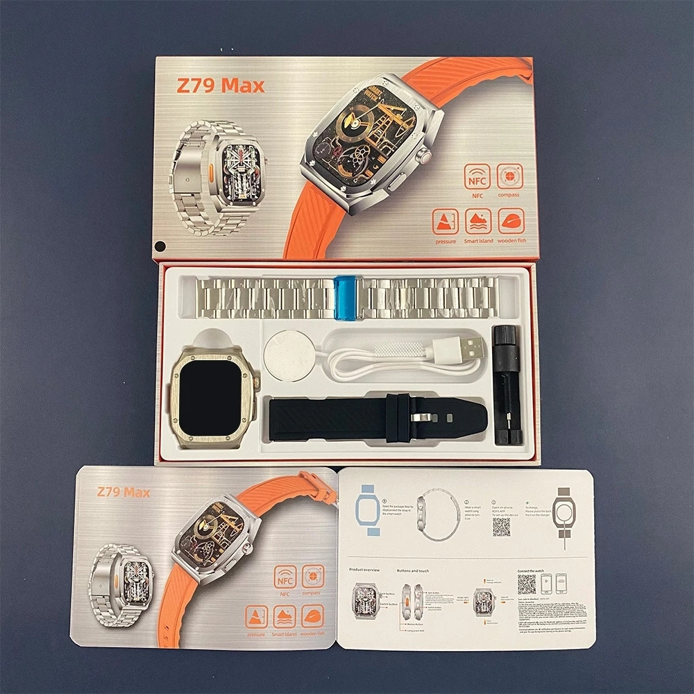 Z79 Max Smart Watch BT Call Compass NFC Voice Assistant Women Sports Fintess GPS SmartWatch Ultra Series 9 Men For HUAWEI Gt3 Pro free shipping