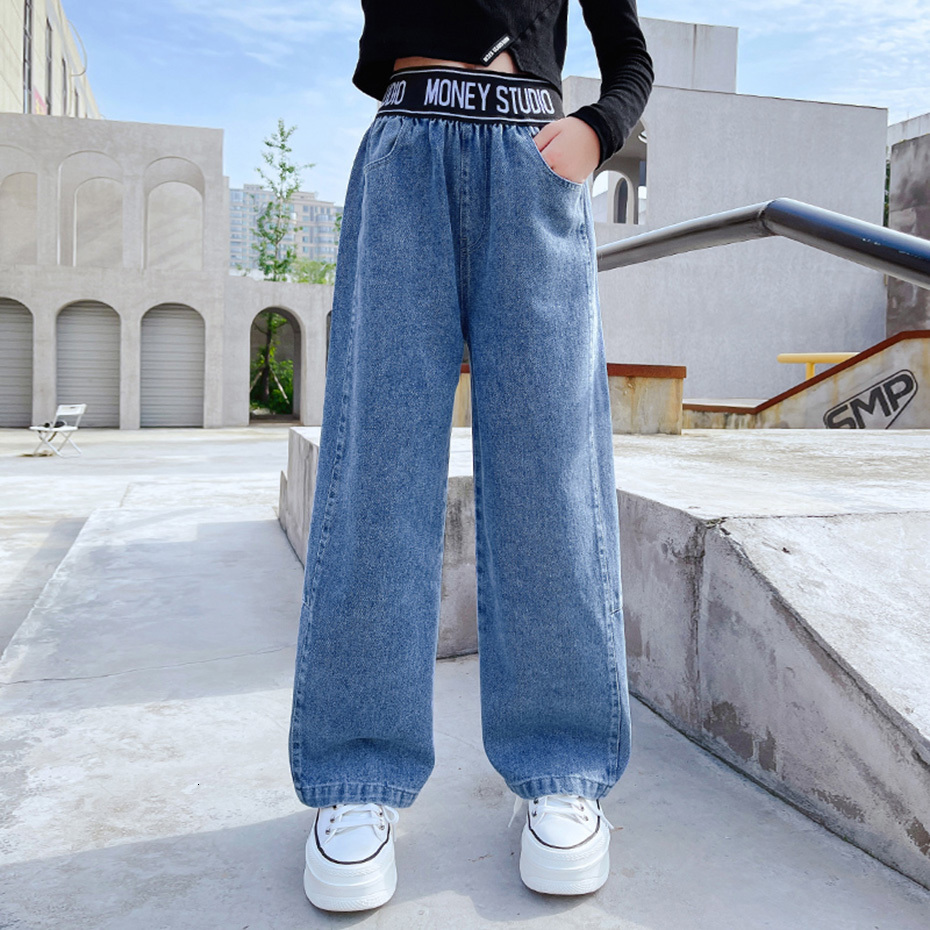 Jeans Jeans Girl Letter Pattern Children's Jeans Girl Casual Style Children's Jeans Spring Autumn Children's Clothing 6 8 10 12 14 2304