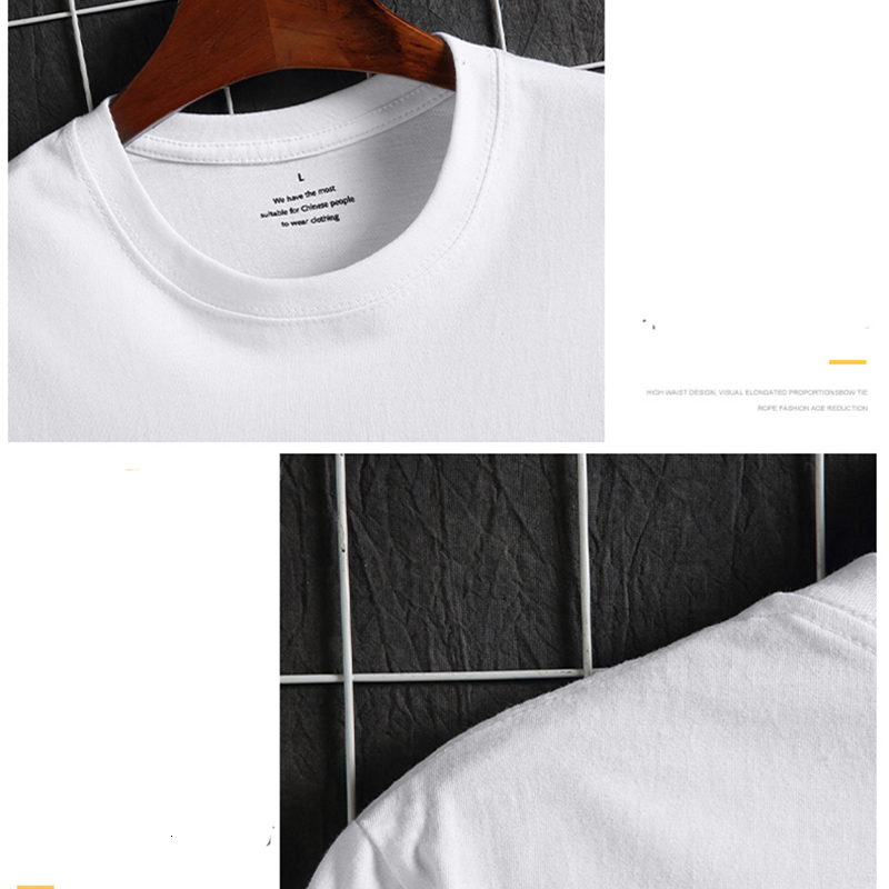 Mens TShirts Tshirt Cotton Short Sleeve Man Fashion Big Size Bottoming Tops Round Neck Tee Summer White 230406