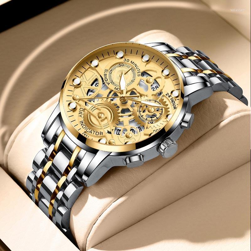 Wristwatches Men's Business Watch Quartz Movement Steel Strap Luminous Luxurious Brand Waterproof Calendar Wristwatch
Wristwatches Men's Business Watch Quartz Movement Steel Strap Luminous Luxurious Brand Waterproof Calendar Wristwatch
