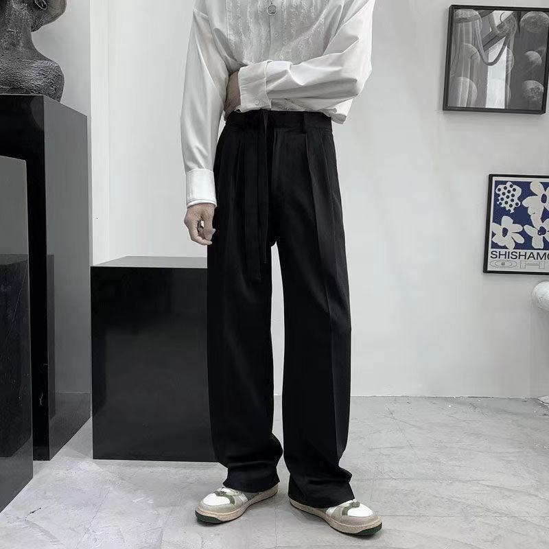 Men's Pants Belt Harajuku Set Pants Fashion Men's Pants Casual Wide Leg Large Pants Korean Street Clothing Men's Jacket Pants 230407