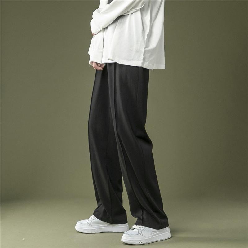 Men's Pants Men's Straight Back Pants Men's South Korean student movement Pants Solid Loose Casual Trousers Autumn Street Clothing Men&