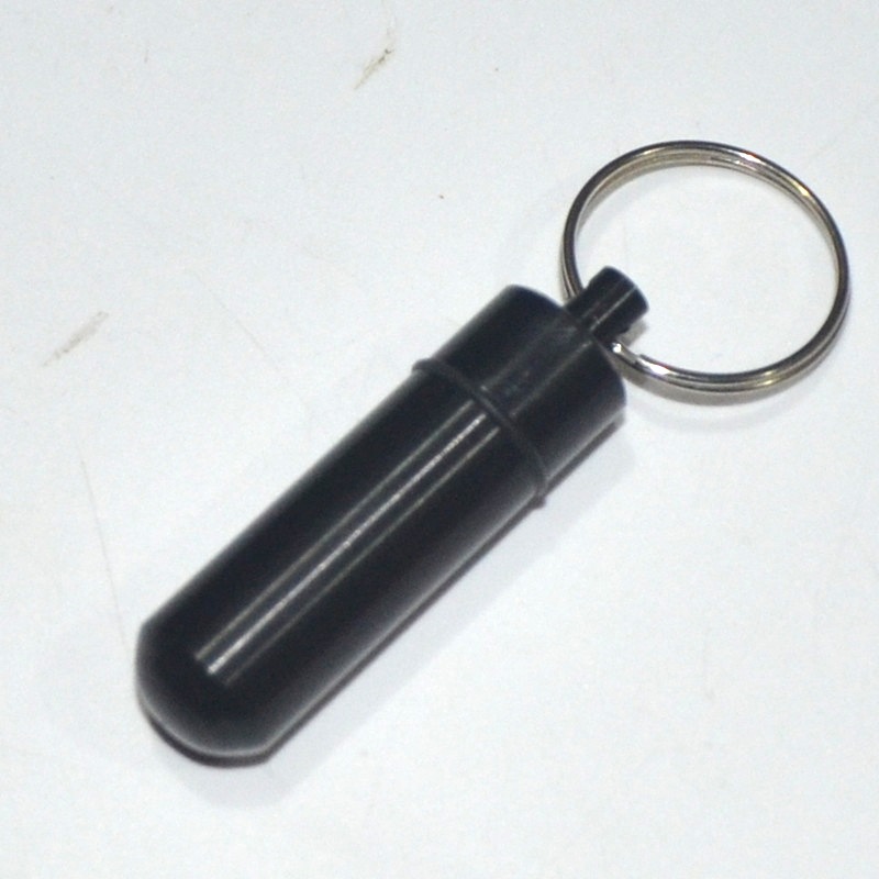 Portable Aluminum Pill Bottle Key Ring WaterProof Tablet Box Keychain Drug Stash Container Storage Outdoor Cash Case Holder Customized Logo Wholesale 