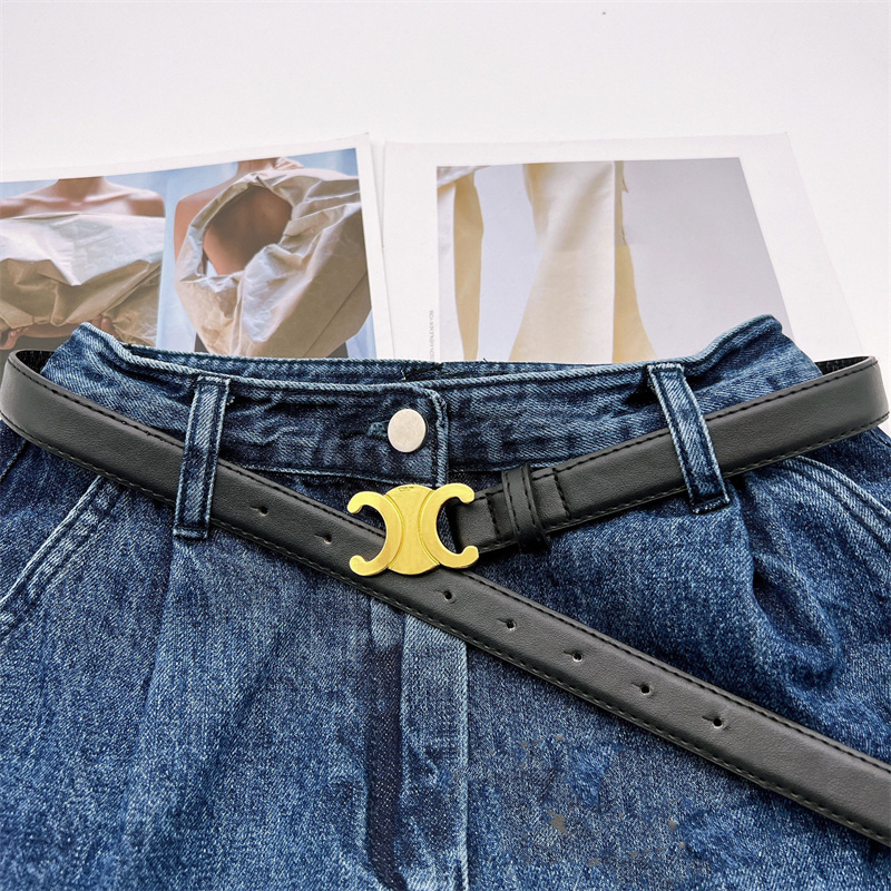 Ladies Designer Vintage Belts For Women 2.5cm PU Leather Luxury Waistband Belt For Men Cintura Golden Buckle Thin Ce Waist Belts 105cm
Ladies Designer Vintage Belts For Women 2.5cm PU Leather Luxury Waistband Belt For Men Cintura Golden Buckle Thin Ce Waist Belts 105cm