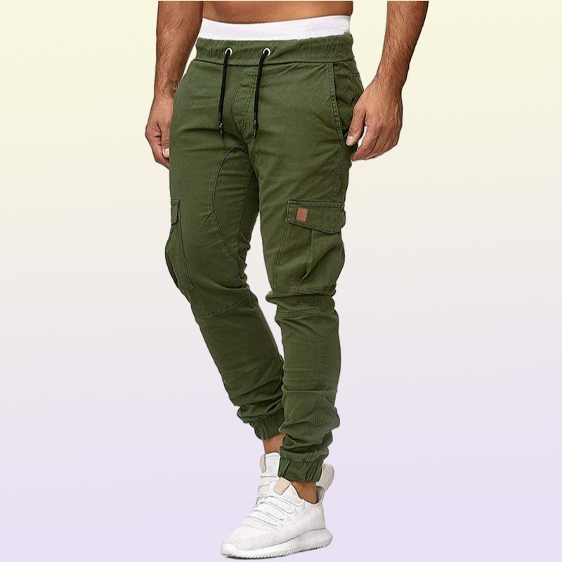 Men Pants 95 Cotton Cargo Pants style Slim Fit Outwear Sportswear Sweatpants Joggers Sweats Men Khaki Army Green8519703