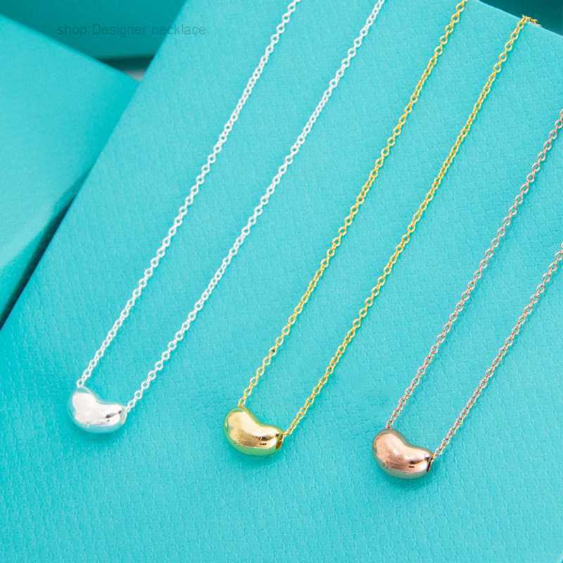 Pendant Necklaces Beans Necklace with Diamonds Designer Jewelry Womens Doudou As Gift Blue Box P4BS