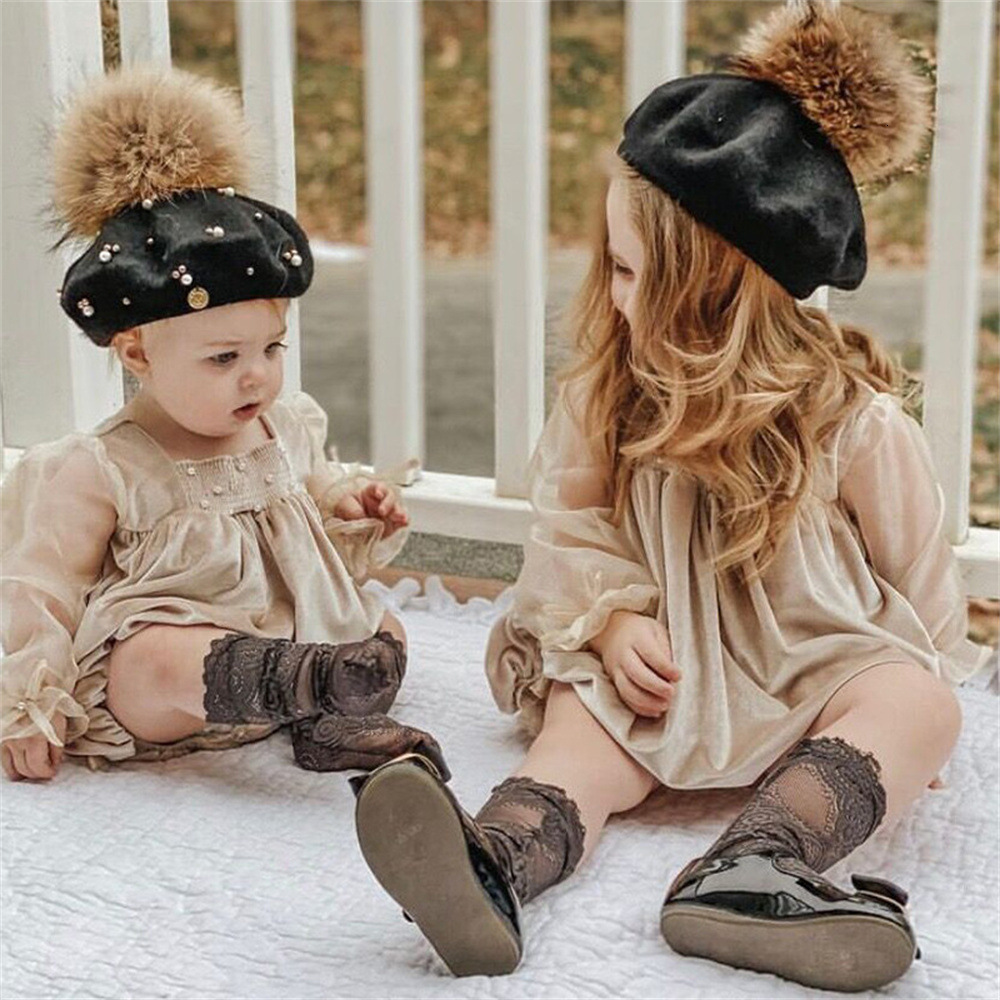 Baby Girl Smocked Romper Infant Smock Handmade Jumpsuit Toddler Girls Vintage Velvet Rompers Children Spanish Boutique Clothes 210722
