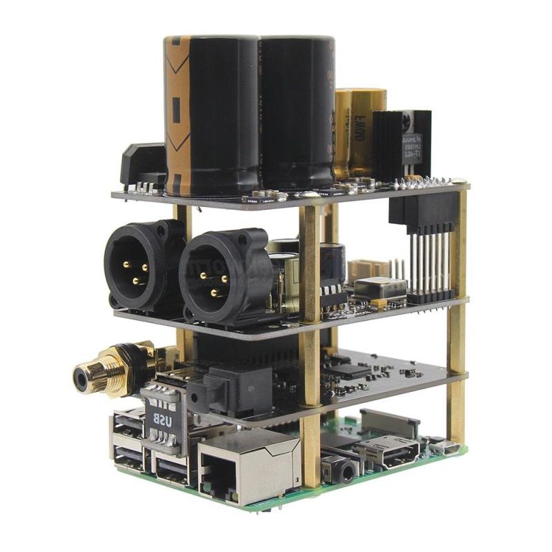 Freeshipping Raspberry Pi X20-XLR Hifi Audio Kit (X20-XLR ES9028Q2M Board X10-I2S Board X10-PWR Power Supply Board) Xshvf
