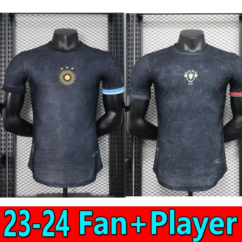 2023 2024 Argentina Portugal the siu La Pulga jersey special messise RonaldoES black Men shirt uniforms