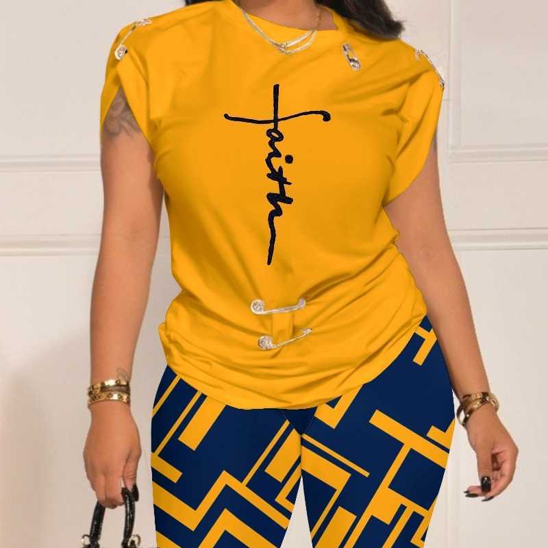 Designer Plus Size 3xl Tracksuits Women Summer Fashion Casual Two Piece Set Digital Print Short Sleeve And Shorts 2 Piece Outfits