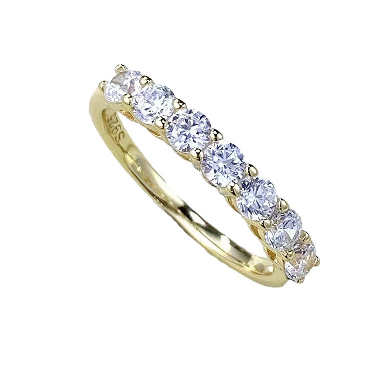 14K Gold Eternity Moissanite Diamond Ring Real 925 Sterling Silver Party Wedding Band Rings for Women Men Engagement Jewelry